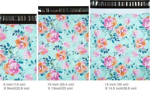 RUSPEPA Poly Mailers Shipping Bags Spring Flower Design 2.3 and 3 Mil Heavy Duty Self Seal Mailing Envelopes - 30 Pack - 6 x 9, 10 x 13, 12 x 14.5 Inches in Saudi Arabia