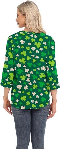 VIISHOW Womens Tops Casual Chiffon Blouses Tops 3/4 Sleeve V Neck Tunic Top Loose Shirt in Saudi Arabia