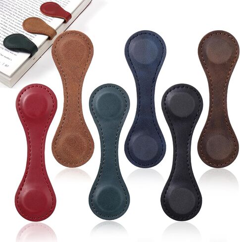 Palksky Magnetic Bookmarks, 3PCS Leather Bookmark Magnet Clip, Vintage Magnetic Leather Book Marks, Book Accessories for Reading Women Men Teachers Students, Book Lovers Gifts in Saudi Arabia