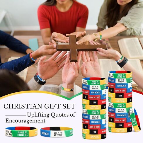 100 Sets Christian Gifts Bulk Salvation Bracelets with Plan of Salvation Cards Religious Silicone Bracelets Christian Bookmarks Gospel Tracts Roman Road to Church Teaching Kit in Saudi Arabia
