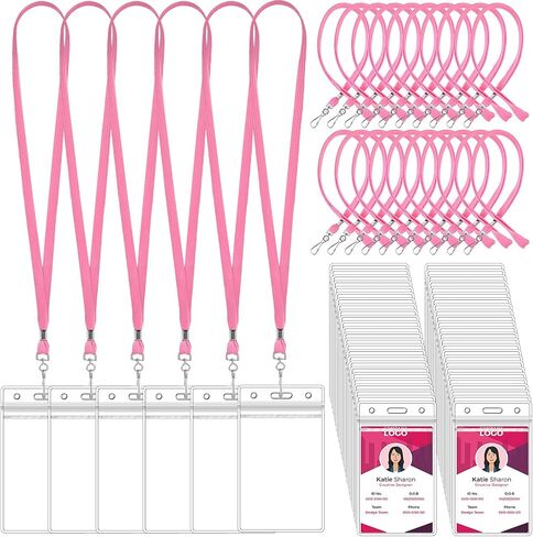 MARSPARK 100 SET NAME TAG Lanyards with ID ID ID ID NAME NAME BADGES LANYARDS CLIP CLIP CLABLAY ANDROALS CORMALTORS FOR BONDS KIDS Business School Supplies (Multicolor) in Kuwait