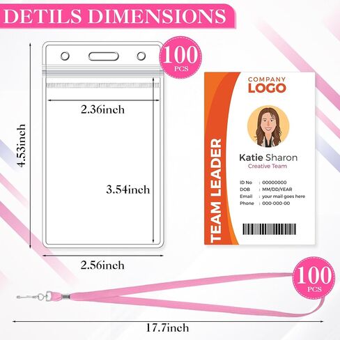 MARSPARK 100 SET NAME TAG Lanyards with ID ID ID ID NAME NAME BADGES LANYARDS CLIP CLIP CLABLAY ANDROALS CORMALTORS FOR BONDS KIDS Business School Supplies (Multicolor) in Kuwait