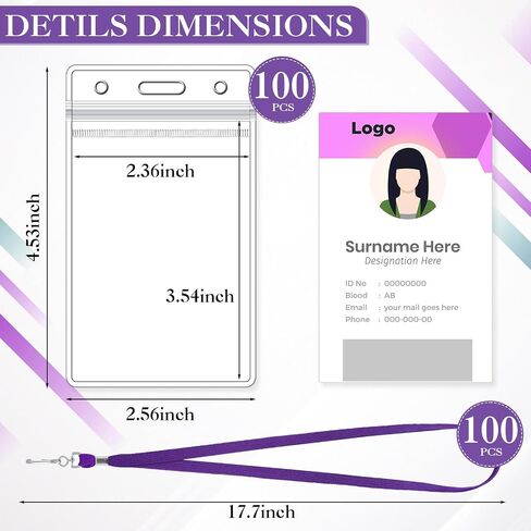 MARSPARK 100 SET NAME TAG Lanyards with ID ID ID ID NAME NAME BADGES LANYARDS CLIP CLIP CLABLAY ANDROALS CORMALTORS FOR BONDS KIDS Business School Supplies (Multicolor) in Kuwait