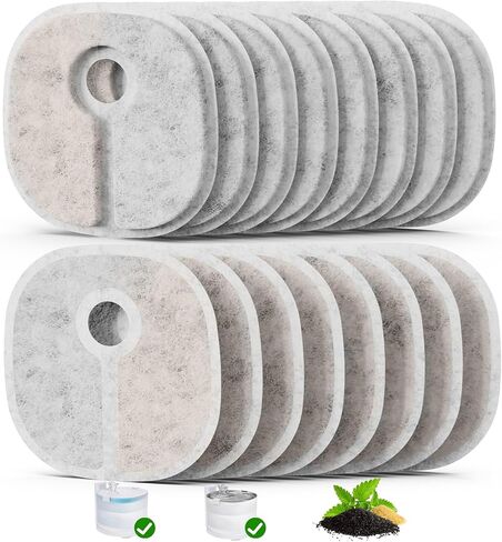 Cat Water Fountain Filter Compatible with E1+ & E1 Pumpless Cat Water Fountain, Triple Filtration System Pet Fountain Filter Replacement for Dogs And Cats (16 Pack) in Saudi Arabia