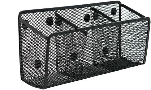 Black Metal Mesh Magnetic Office Supplies Pen Pencil and Marker Holder,Magnets Mesh Marker Holder Perfect for Whiteboard, Refrigerator and Locker Accessories in Saudi Arabia