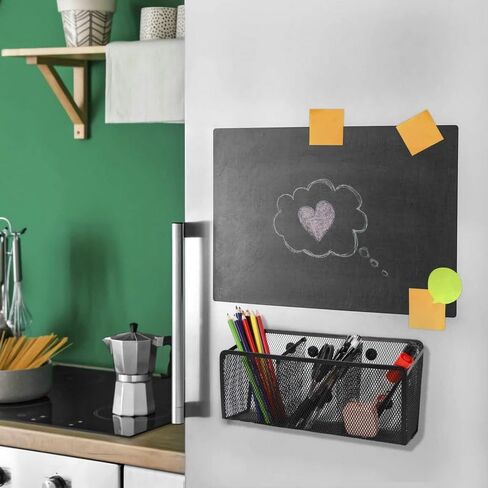 Black Metal Mesh Magnetic Office Supplies Pen Pencil and Marker Holder,Magnets Mesh Marker Holder Perfect for Whiteboard, Refrigerator and Locker Accessories in Saudi Arabia