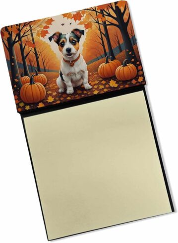 Caroline's Treasures Jack Russell Terrier Fall Sticky Note Holder Refillable Dispenser Self-Sticky Note Pads, Memo Pads Blank Desk Accessories in Kuwait