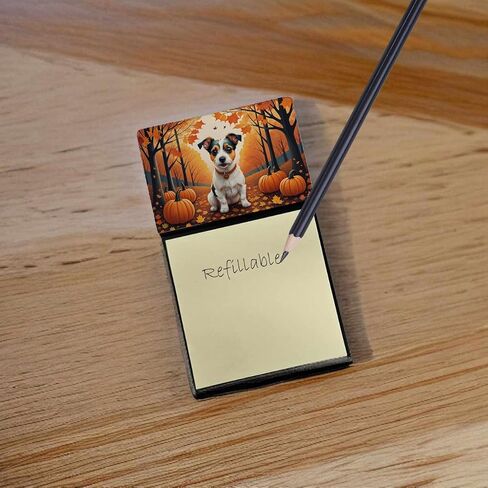 Caroline's Treasures Jack Russell Terrier Fall Sticky Note Holder Refillable Dispenser Self-Sticky Note Pads, Memo Pads Blank Desk Accessories in Kuwait