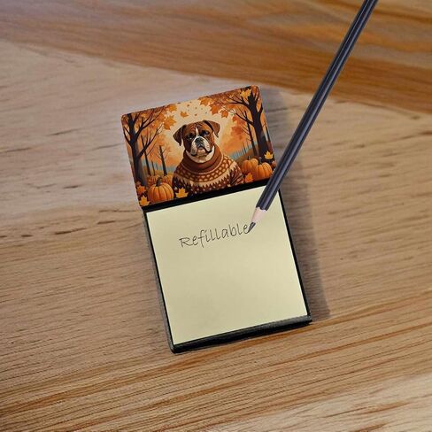 Caroline's Treasures Jack Russell Terrier Fall Sticky Note Holder Refillable Dispenser Self-Sticky Note Pads, Memo Pads Blank Desk Accessories in Kuwait
