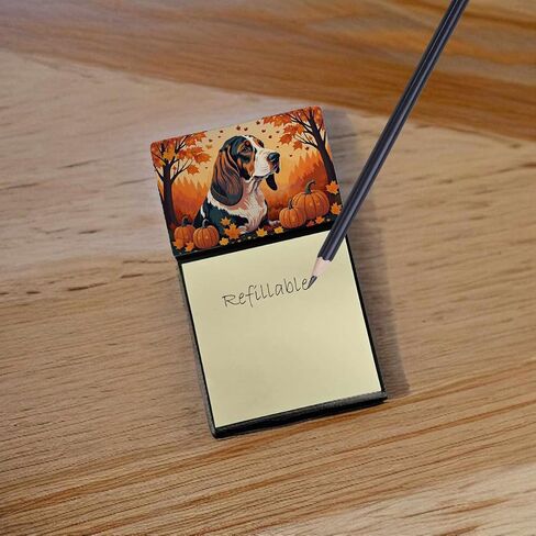 Caroline's Treasures Jack Russell Terrier Fall Sticky Note Holder Refillable Dispenser Self-Sticky Note Pads, Memo Pads Blank Desk Accessories in Kuwait