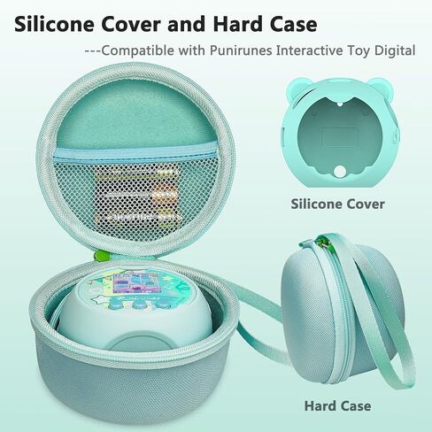 قضية الحمل الصلبة JCHPINE وغطاء السيليكون متوافقة مع لعبة Punirunes التفاعلية الرقمية ، حالة واقية من شخصيات بونيونز الافتراضية للحيوانات الأليفة مع واقي الشاشة (حالة زرقاء) in Kuwait
