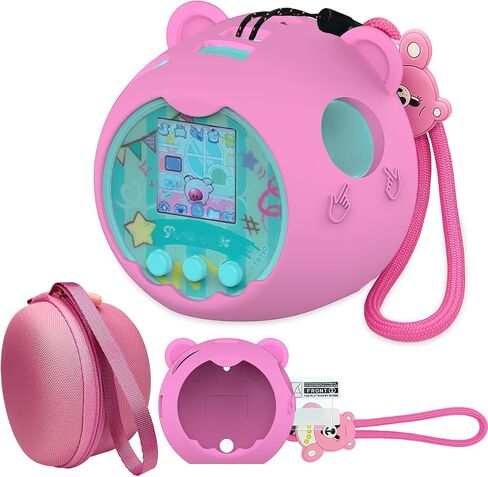 JCHPINE Hard Carrying Case and Silicone Cover Compatible with Punirunes Interactive Digital Toy, Protective Case for Punirunes Virtual Pet Squishy Characters with Screen Protector (Teal) in Saudi Arabia
