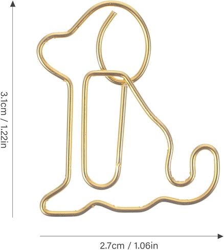 Puppy Shape Paper Clips - 50pcs Gold Cute Dog Paperclips Funny Metal Animal Bookmarks Planner Clips for Office Supplies School Wedding Decoration in Kuwait