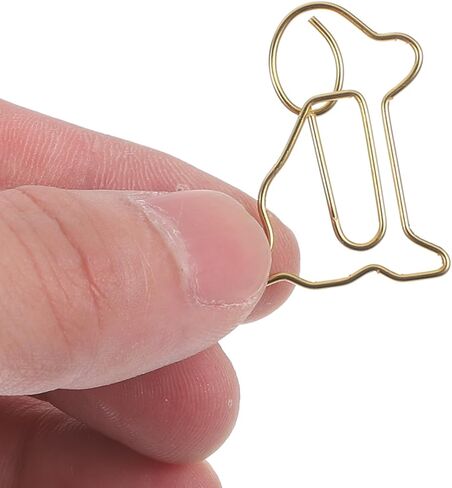 Puppy Shape Paper Clips - 50pcs Gold Cute Dog Paperclips Funny Metal Animal Bookmarks Planner Clips for Office Supplies School Wedding Decoration in Kuwait