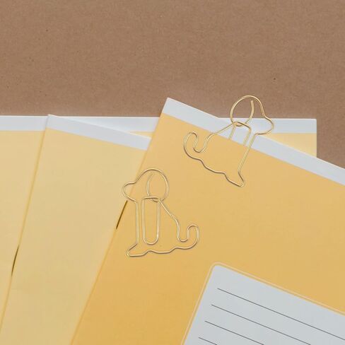 Puppy Shape Paper Clips - 50pcs Gold Cute Dog Paperclips Funny Metal Animal Bookmarks Planner Clips for Office Supplies School Wedding Decoration in Kuwait