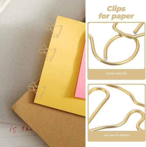 Puppy Shape Paper Clips - 50pcs Gold Cute Dog Paperclips Funny Metal Animal Bookmarks Planner Clips for Office Supplies School Wedding Decoration in Kuwait