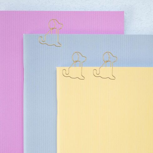 Puppy Shape Paper Clips - 50pcs Gold Cute Dog Paperclips Funny Metal Animal Bookmarks Planner Clips for Office Supplies School Wedding Decoration in Kuwait