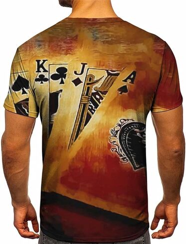 3D Poker Shirts for Men Funny Graphic Workout Tees Shirt Casual Short Sleeve Tshirt Vintage T Shirt Summer Shirts Men (Color 6,Small) in Saudi Arabia