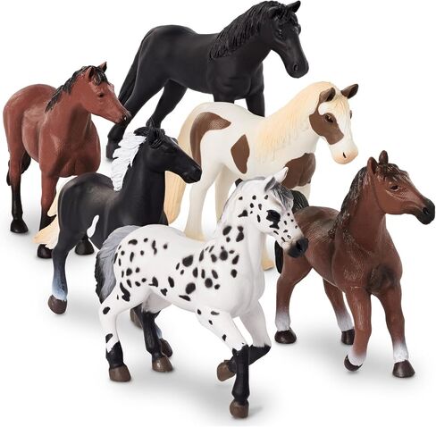 Terra by Battat – 6 Pcs 6" Horse Figurines – Horse Toy Set – Realistic Plastic Animal Figurines – Collectible Horse Gift for Kids 3+ – Party Decorations in Saudi Arabia
