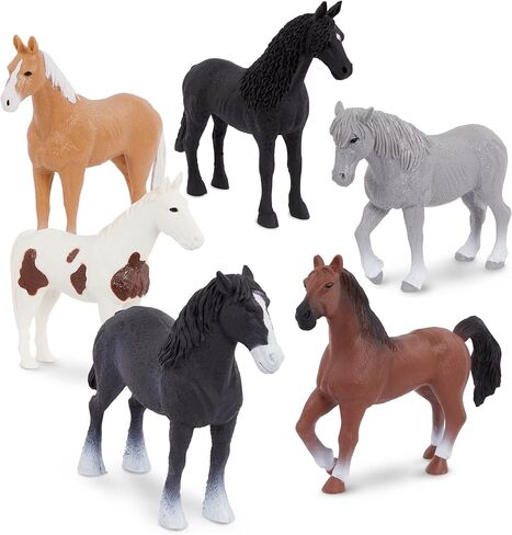 Terra by Battat – 6 Pcs 6" Horse Figurines – Horse Toy Set – Realistic Plastic Animal Figurines – Collectible Horse Gift for Kids 3+ – Party Decorations in Saudi Arabia
