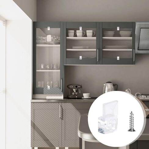 25Pcs Mirror Hangers for The Wall, Mirror Holder Clips, Clear Plastic Mirror Mounting Clips, Glass Retainer Clips Kit Crystal Mirror Hanging Hardware Frameless Kit for Wall and Fixed Mirror Box Door in Saudi Arabia