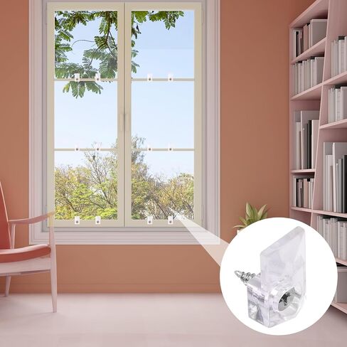 25Pcs Mirror Hangers for The Wall, Mirror Holder Clips, Clear Plastic Mirror Mounting Clips, Glass Retainer Clips Kit Crystal Mirror Hanging Hardware Frameless Kit for Wall and Fixed Mirror Box Door in Saudi Arabia