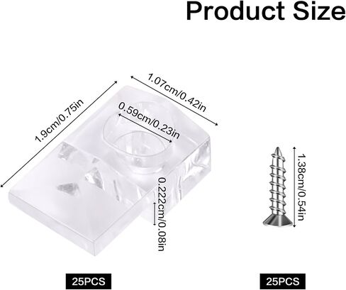 25Pcs Mirror Hangers for The Wall, Mirror Holder Clips, Clear Plastic Mirror Mounting Clips, Glass Retainer Clips Kit Crystal Mirror Hanging Hardware Frameless Kit for Wall and Fixed Mirror Box Door in Saudi Arabia