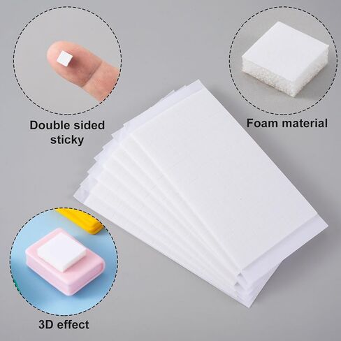 Joez Wonderful 6 Sheets Foam Adhesive Squares, 990pcs Total Double Sided Self Adhesive Dots, Precut Squares Strips Foam Tape for DIY Arts & Crafts, 2 Sizes (0.47in/12mm, 0.24in/6mm) in Kuwait