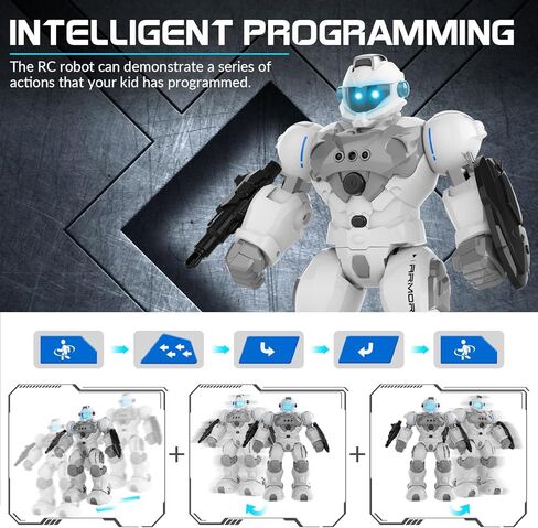 ألعاب Stemtron Robot للأطفال ، روبوت التحكم عن بعد قابل للبرمجة مع استشعار إيماءات ذكية ، إعادة شحن ، وضع الغناء والرقص ، قاذفة (أخضر) in Kuwait