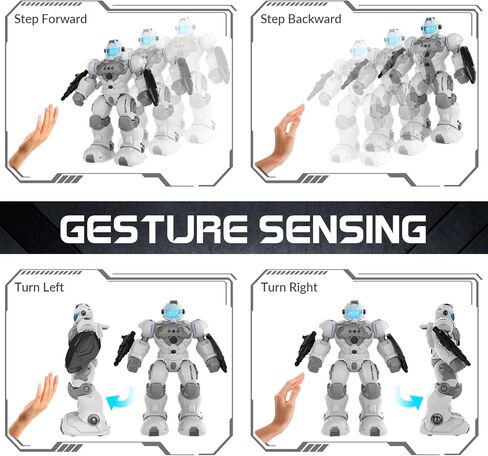 ألعاب Stemtron Robot للأطفال ، روبوت التحكم عن بعد قابل للبرمجة مع استشعار إيماءات ذكية ، إعادة شحن ، وضع الغناء والرقص ، قاذفة (أخضر) in Kuwait