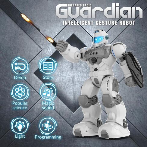 ألعاب Stemtron Robot للأطفال ، روبوت التحكم عن بعد قابل للبرمجة مع استشعار إيماءات ذكية ، إعادة شحن ، وضع الغناء والرقص ، قاذفة (أخضر) in Kuwait