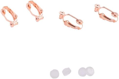 Earring Clip Backs Clip-on Earring Converter Components Findings with Post for None Pierced Ears Gold and Silver with Pads in Kuwait
