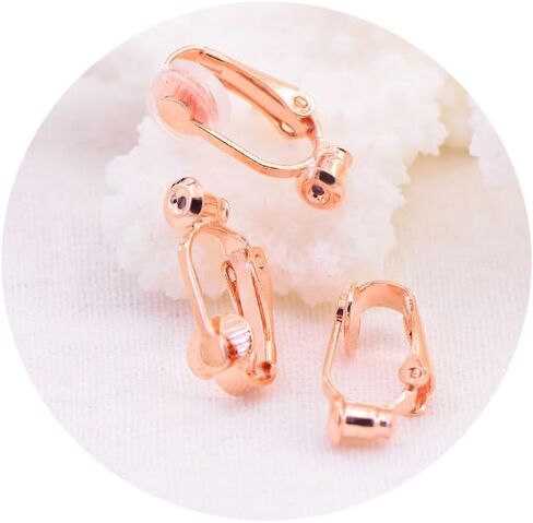 Earring Clip Backs Clip-on Earring Converter Components Findings with Post for None Pierced Ears Gold and Silver with Pads in Kuwait