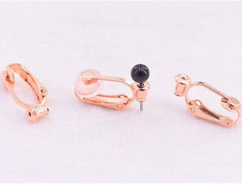 Earring Clip Backs Clip-on Earring Converter Components Findings with Post for None Pierced Ears Gold and Silver with Pads in Kuwait