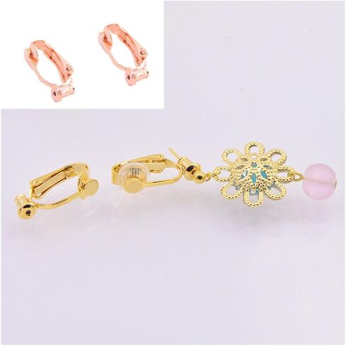 Earring Clip Backs Clip-on Earring Converter Components Findings with Post for None Pierced Ears Gold and Silver with Pads in Kuwait