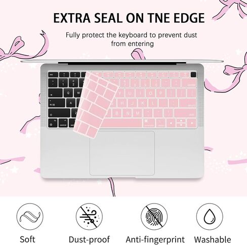 Compatible for MacBook Air 13 inch 2024-2022 M3 A3113 M2 A2681, Clear Cute Bowknot Star Plastic Protective Case Hard Shell&Keyboard Cover for MacBook Air 13.6''-Bowknot in Saudi Arabia