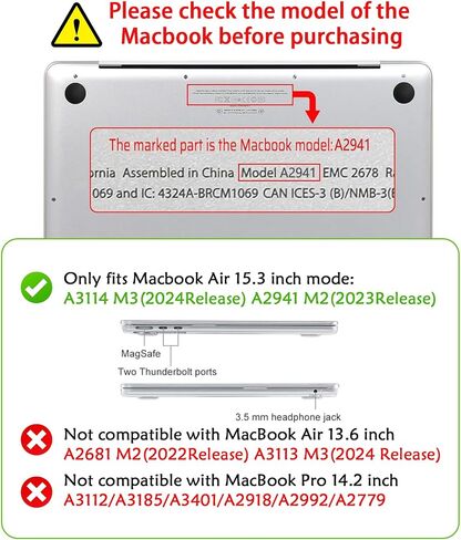 Compatible for MacBook Air 13 inch 2024-2022 M3 A3113 M2 A2681, Clear Cute Bowknot Star Plastic Protective Case Hard Shell&Keyboard Cover for MacBook Air 13.6''-Bowknot in Saudi Arabia