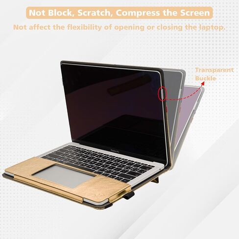 TYTX Compatible with MacBook Air Case 13 Inch, PU Leather MacBook Case fits for Model M1 A2337 A2179 A1932 2018 2019 2020 2021, 13" Laptop Case with Vents and Stand Function (Golden) in Kuwait