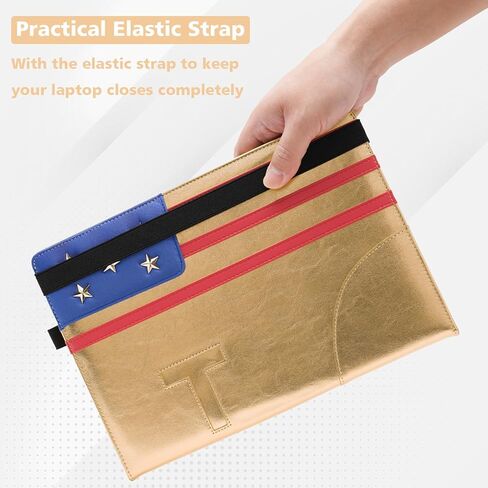 TYTX Compatible with MacBook Air Case 13 Inch, PU Leather MacBook Case fits for Model M1 A2337 A2179 A1932 2018 2019 2020 2021, 13" Laptop Case with Vents and Stand Function (Golden) in Kuwait