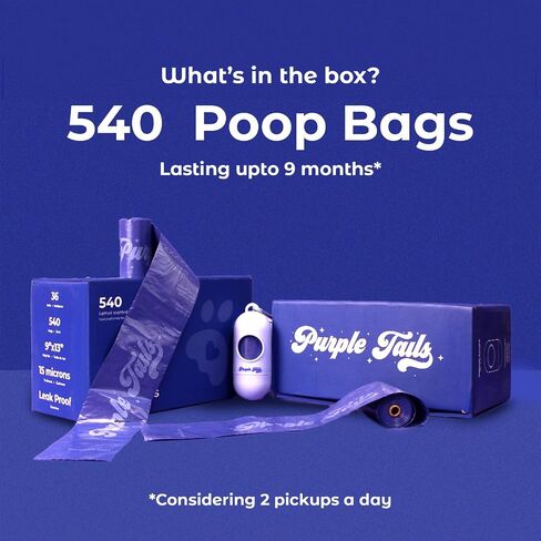 Dog Poop Bags – 36 Rolls 540 Bags Poop Bags with Dog Poop Bag Holder – Ultra Thick and Leakproof Scented Dog Poop Bags with 1 Poop Bag Dispenser Ideal for Small Large Dogs in Saudi Arabia