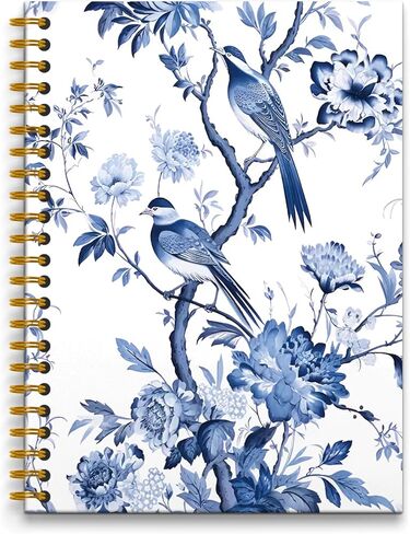 كمبيوتر محمول من الأزهار الزرقاء الأزرق والأبيض ، مجلة Chinoiserie ، دفتر جدلي الأزهار ، دفتر جمالي الأزهار الأزرق ، المجلة الجمالية ، دفتر Notebook 5.5x8.3 بوصة in Kuwait