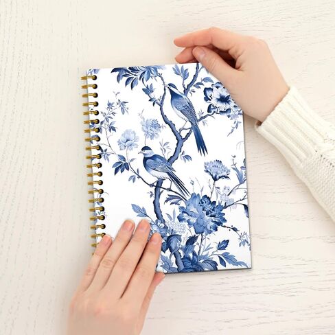كمبيوتر محمول من الأزهار الزرقاء الأزرق والأبيض ، مجلة Chinoiserie ، دفتر جدلي الأزهار ، دفتر جمالي الأزهار الأزرق ، المجلة الجمالية ، دفتر Notebook 5.5x8.3 بوصة in Kuwait