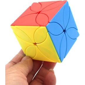 AI-YUN 3x3 Clover Speed Cube, Stickerless 3x3 Clover Magic Cube, Twisty Skewb Cube Puzzle Toys, Brain Teasers