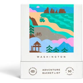 Washington Adventure Bucket List: 50 Scratch-Off Cards for Outdoor Activities, Tourist Attractions, and Road Trips - Perfect Travel Gift and Guide for Exploring