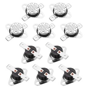 uxcell KSD301 Thermostat 0°C/32°F 10A Normally Open N.O Adjust Snap Disc Temperature Switch 5pcs,Bakelite Material