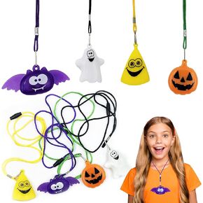 شركة Dreidel Company Halloween Light-Up ، ملحق الأزياء ، حفلة عيد الهالوين لصالح 1.5 "(قلادات خفيفة) (8 عبوات)