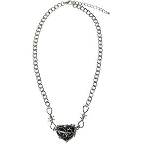 LUV HER Kids Universal Monsters Necklace - Heart Pendant with Classic Horror Characters Frankenstein and Bride of Frankenstein Design - Halloween Party Jewelry - Easy Gift Set for Ages 3+