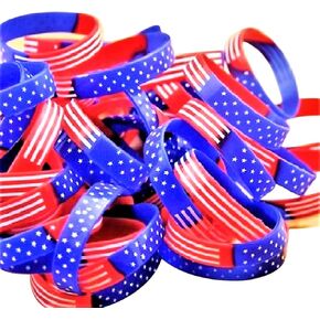 The Crafty Owl American Flag Silicone Bracelets-4th of July/Memorial Day or Any Patriotic Celebration