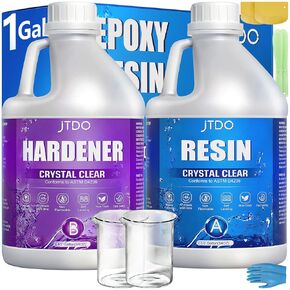 Epoxy Resin - Crystal Clear, Self-Leveling, Bubbles Free, UV Resistant, Epoxy Resin Kit for DIY Art, Jewelry, Table, Countertop, 1:1 Mix (1 Gallon)