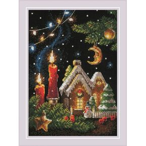 Riolis - عيد الميلاد Light 2056 ، Christmas Cross Stitch Kits 7 "X9½ ، Cross Stitch Kits للمبتدئين ومجموعات غرزة المتقدمة للبالغين ، مجموعات غرز محسوبة ، مجموعة تطريز عيد الميلاد